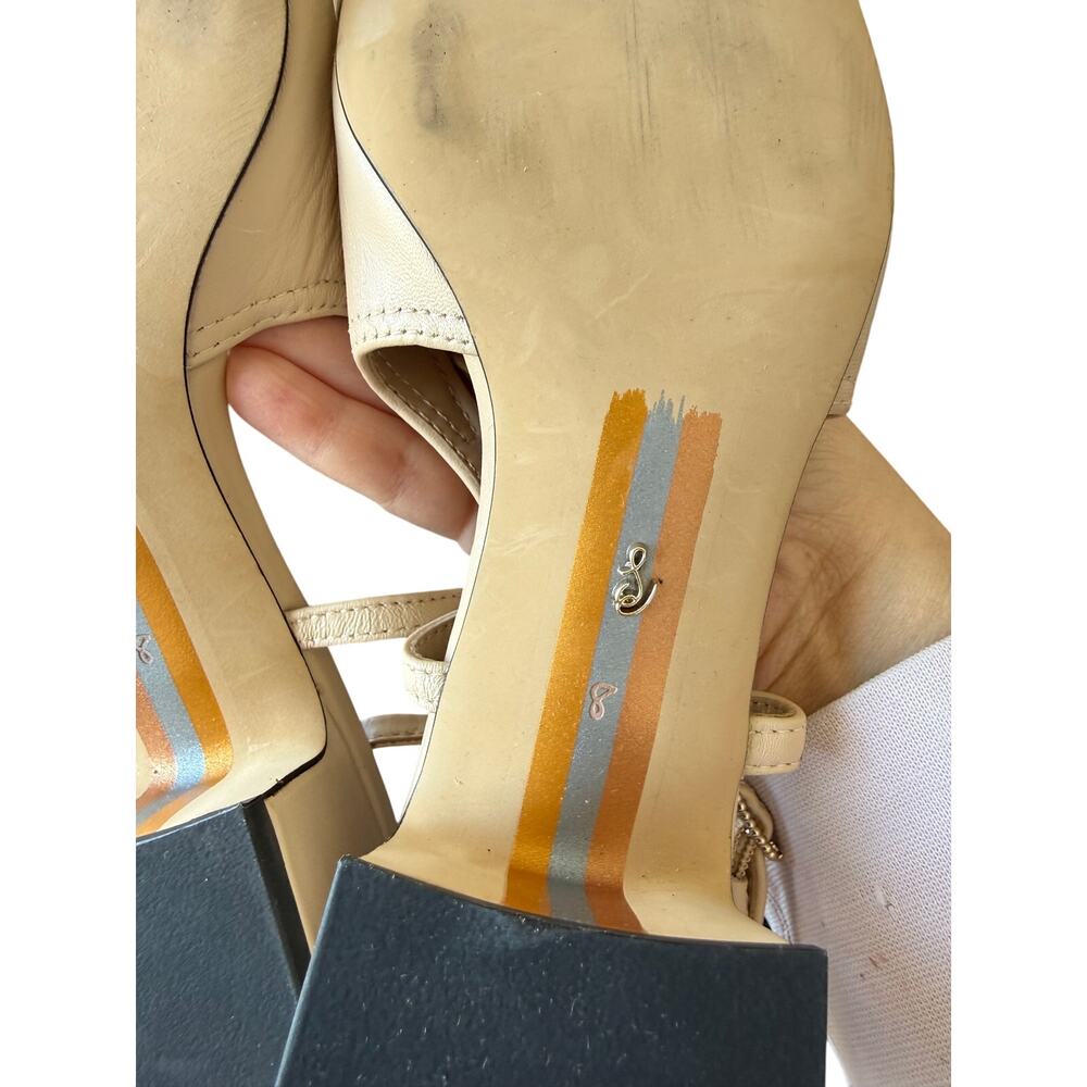 Sam Edelman Women's Summer Sand Black Leather Tarra Slingback Sandals Size 8 - Picture 10 of 10